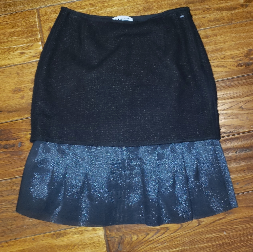 Rochas black wool skirt